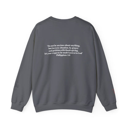 PRAYER WARRIOR CREWNECK | Bible Scripture on Back | Unisex Christian Hoodie