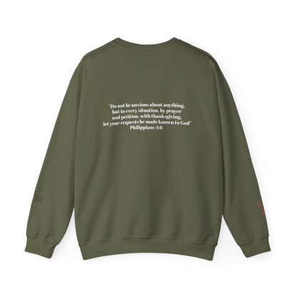 PRAYER WARRIOR CREWNECK | Bible Scripture on Back | Unisex Christian Hoodie