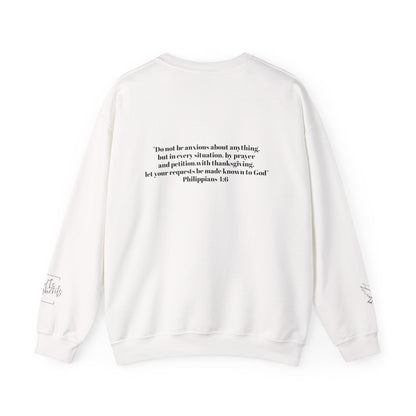 PRAYER WARRIOR CREWNECK | Bible Scripture on Back | Unisex Christian Hoodie